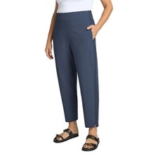 Kirkland Signature Women's M Ankle Pants Rib Panel Pull on Blue B0821