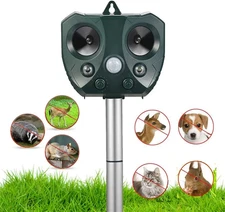 Upgraded Solar Ultrasonic Animal Repellent Dog Cat Skunk Deer Raccoon For Garden