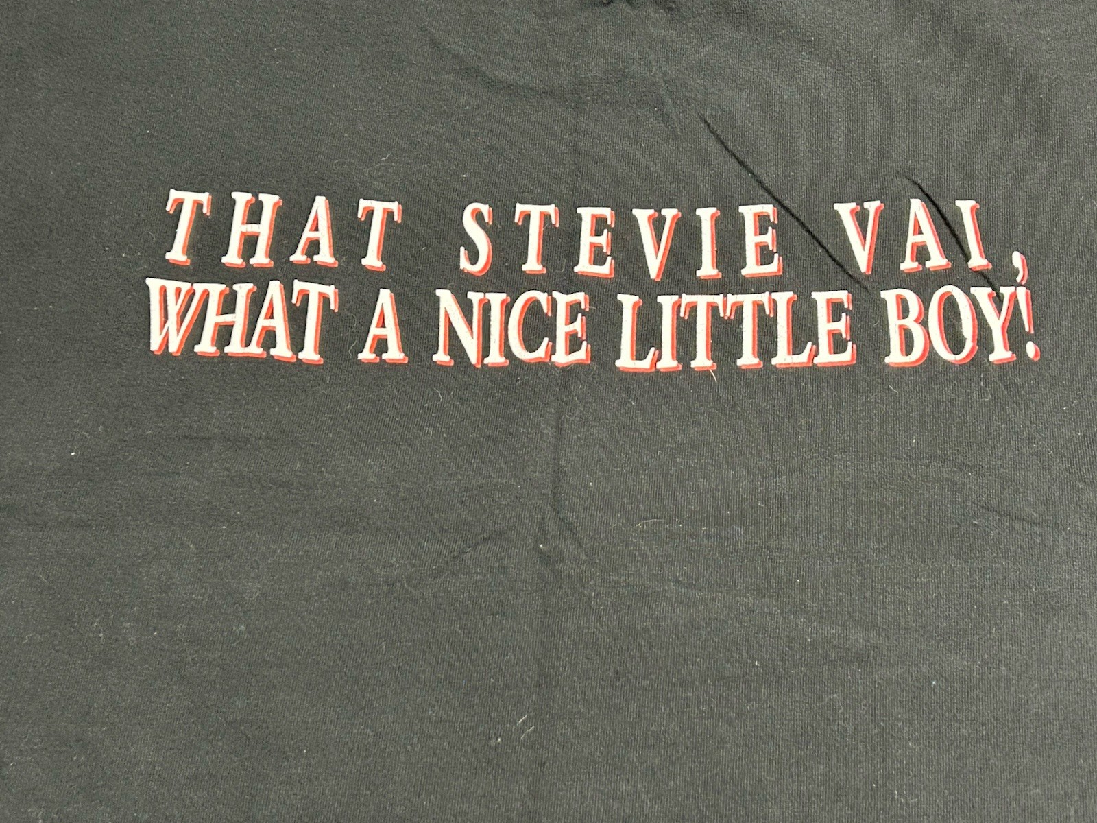Vtg 90s Steve Vai Passion & Warfare Stevie What a Nice Little Boy Band Tee Art