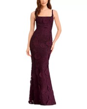 NEW, Dress the population Lorena Appliqué Gown in Cherry Sz M #LD188