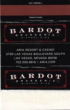 Bardot Brasserie Restaurant / Aria Resort & Casino Las Vegas Matchbox Cover