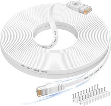 Ethernet Network Cable Cat6e/Cat6, Flat Cable with Snagless Rj45 Connector 1M