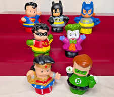 Fisher Price DC COMICS Little People Batman Batgirl Green Lantern WW Loose