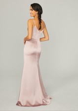 Mori Lee 21761 Slit Skirt Draped Bridesmaid Dress Black Size 16 New with Tags #3