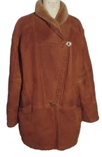 PAT P.A.T. ORIGINAL SHEARLING Women's RUST JACKET 44 L- XL Pat Garrett