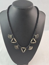 African Tribal Tuareg Necklace Silver Intricately Etched Pendants