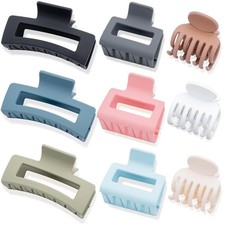 Large and Small Hair Claw Clips for Women - 9 Piece Set in Assorted Colors,
