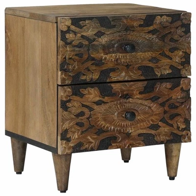 Cabinet de chevet avec tiroir Bois de mangue massif Table en bois salon vidaXL v - Photo 1/4