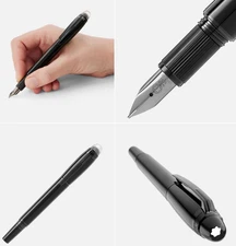 $700 MSRP - Montblanc Saw Black Cosmos Starwalker 129745 Resin FINE 14k