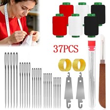 37PC Complete Sewing Kit - Big Eye Steel Sewing Needles Kit Stainless Steel