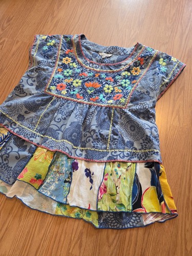 John Mark Sleeveless Woven Embroidered Patchwork Top M - Picture 3 of 9