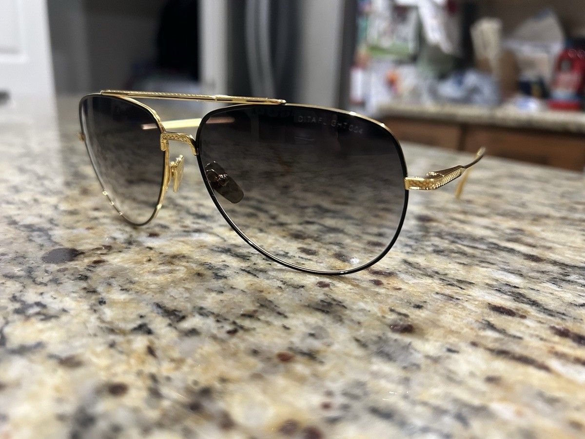 Dita Flight 004 Gold Metal Gradient Luxury Sunglasses And Shades