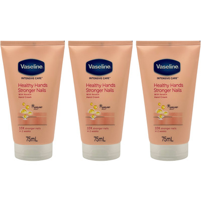 Vaseline Intensive Care Healthy Hands Stronger Nails Handcreme 75ml - 3er Pack