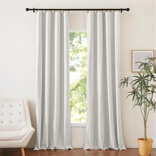 NICETOWN 100 Blackout Linen Curtains 90" Thermal Insulated Noise Reducing 2 Pa