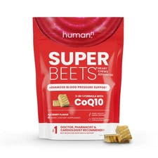 humanN SuperBeets Heart Chews Advanced - 100mg of CoQ10 Plus Beetroot  Grape