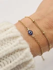 Women's bracelet gold Turkish greek evil blue eye BRACELET stainless steel