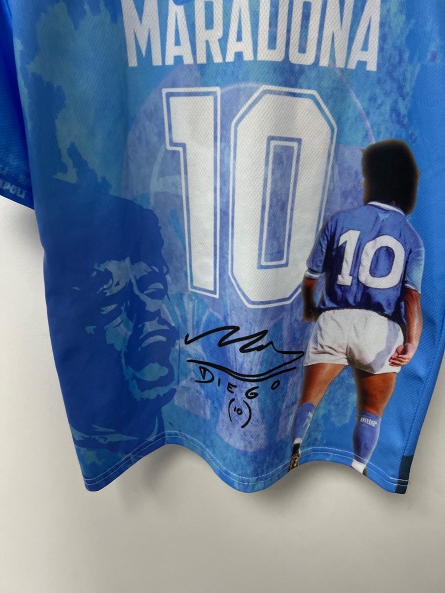 Vintage Napoli Diego Maradona Jersey Overprint Football Shirt