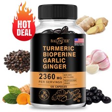 Turmeric Curcumin Highest Potency 95 2360mg with BioPerine Garlic Ginger