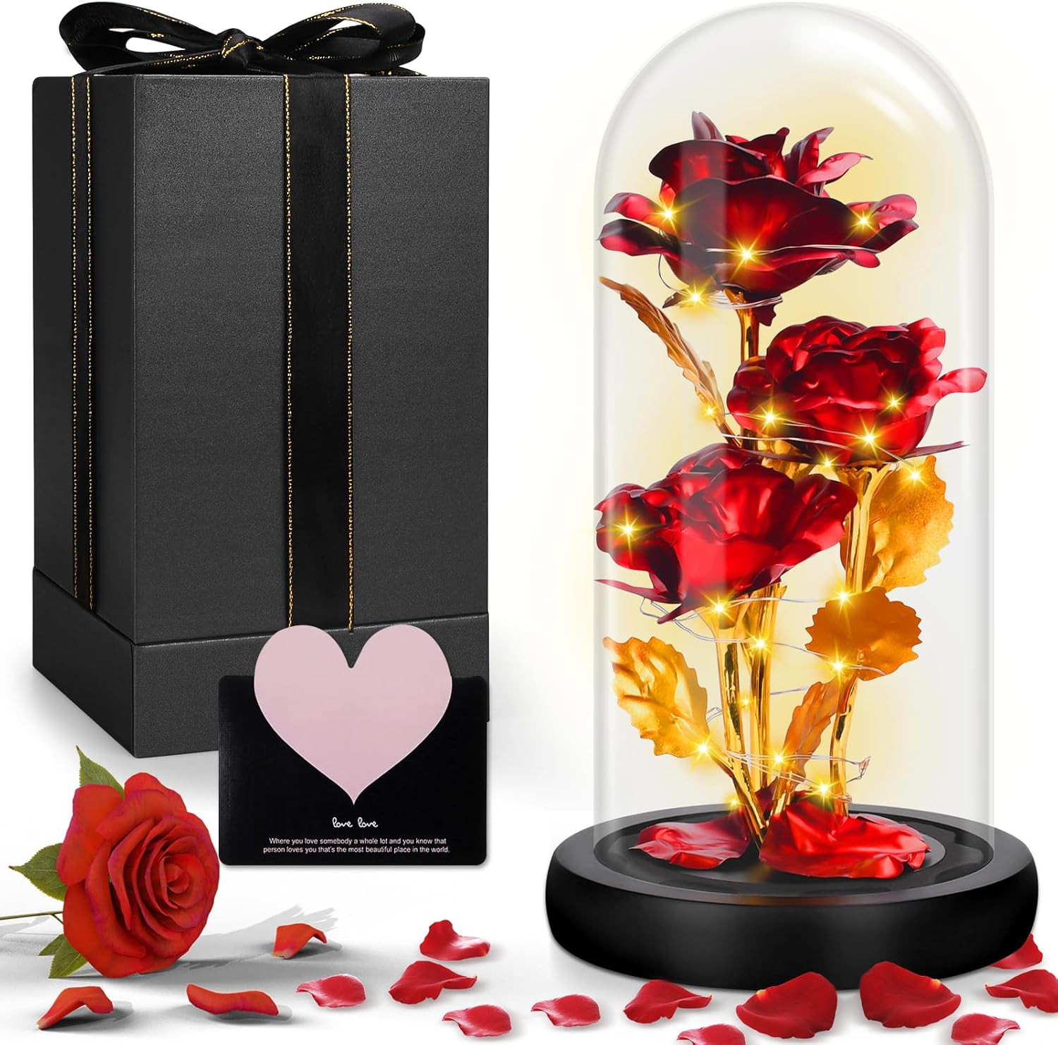 Ewige Rose im Glas Galaxy Rose mit LED Geschenk Kit Hochzeit Jahrestag Mama