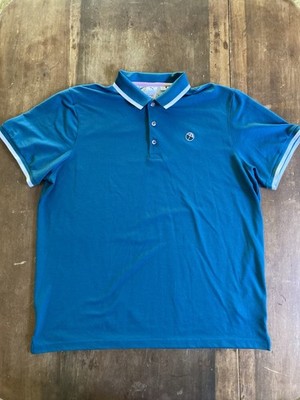 Puma x Arnold Palmer Mens Golf Polo Blue White Mens 2XL Shirt