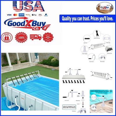 16 Feet Pool Cover Reel Set for Above Ground Pools Solar Cover Included Compa...