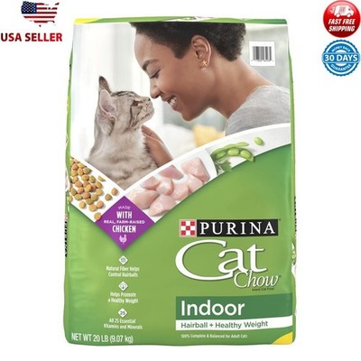 Healthy Weight Hairball Control Dry Cat Food Natural Fiber Chicken 20lb Kibble