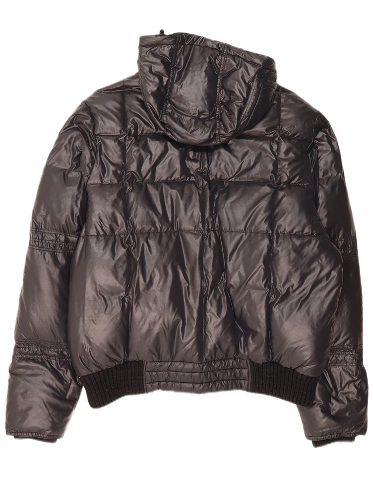 ELLESSE Mens Hooded Padded Jacket UK 44 2XL Black Nylon CS13 - Image 2 of 4