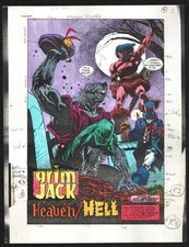 Grim Jack Comics #38 Splash Page Hand Painted Color Guide 1990's