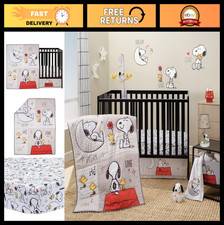 Cozy 3-Piece Infant Crib Bedding Set - Adorable Snoopy Love Nursery Decor