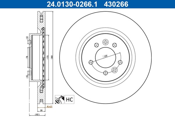 2X ATE Bremsscheibe BelüFtet Ø360Mm FüR Land Rover Range LW Lw_ Discovery V Lr_-image