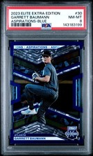 2023 Panini Elite Extra Edition #30 Garrett Baumann Aspirations Blue PSA 8 #/349