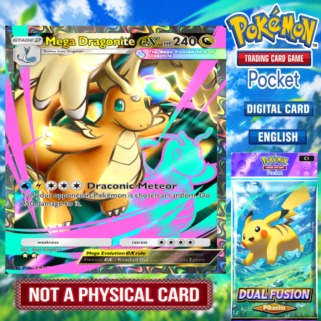 Pokemon TCG Pocket - Mega Dragonite EX from DUAL FUSION