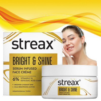 Streax Bright & Shine Serum Infused Face Cream Instant Glow & Repair Face - 50 g