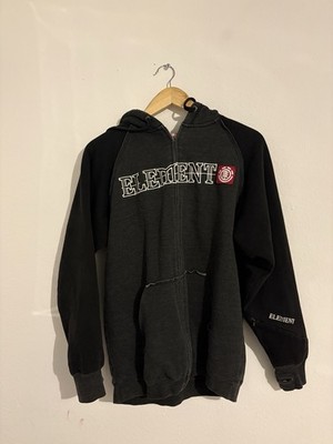 Element Full Zip Hoodie Black Gray Men's Size S Fleece Sweatshirt