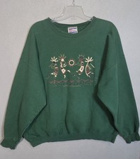 Vtg Hanes Sweatshirt Mens XXL Green Arizona Stone Aged Kokopelli Made In USA 90s