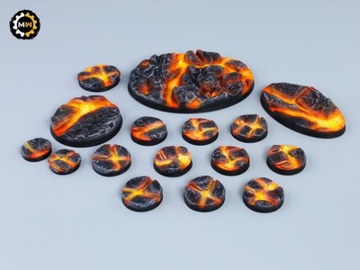Lava | Battle-Ready Round Bases [PAINTED]