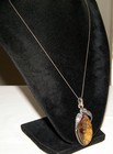 Vintage Southwestern STERLING SILVER AMBER PENDANT NECKLACE Native American?-18" — photo 6