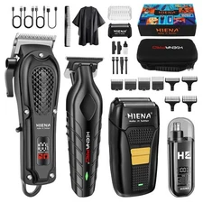 Professional Hair Clipper Set for Men Cordless Barber Clippers Set and Trimme...