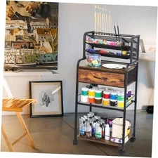  3 Tier Rolling Cart on Wheels, Art Supply Storage Organizer with Drawer and 