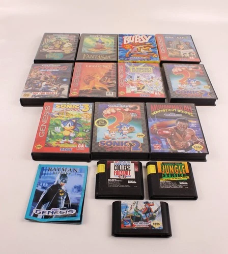 Sega Genesis LOT of 13 Video Games-Sonic 2-3, Busby, Home Alone UNTESTED READ