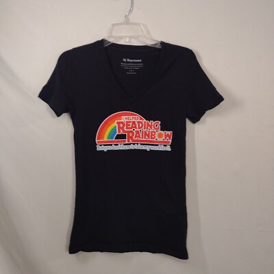 Represent Brand LA  -  Black V-Neck Short Sleeve T-shirt - Women's Size Small S