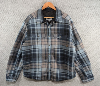 Gander Mountain Guide Series Plaid Sherpa Fleece Lined Outdoor Shirt Jacket XL