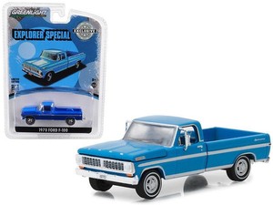 Details About Greenlight 164 1970 Ford F 100 Explorer Special Long Bed Grabber Blue 29967