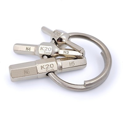 K20 TOOLS - Keychain Hex Key Allen Wrench Multi-Tool Set - Metric 2 2.5 3 4 5...