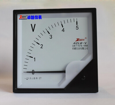 AC 0-5V   Setting   Panel Analog   Voltage Meter Voltmeter 42L6-V #E2