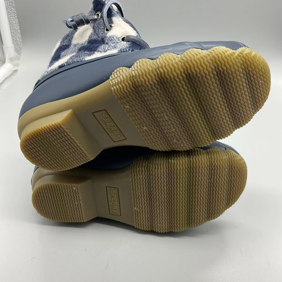 Bota de pato impermeable de lana a cuadros azul talla 6 SPERRY TS de agua salada #317 Foto 4 de 4