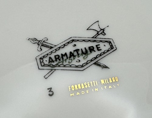 Fornasetti "Armature" Collectible Plate, Gold and Black, No. 3 - Picture 5 of 6