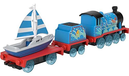 Thomas + Friends Push Along Metal Train Engine Gordon Sets Sail with Boat Cargo - Picture 6 of 6