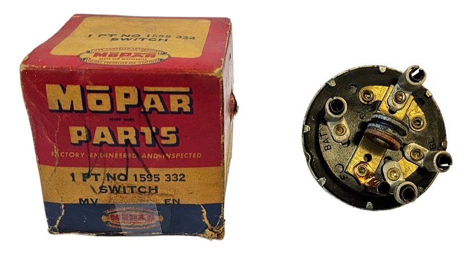 Chrysler Windsor Imperial New Yorker 1954 interruptor de limpiaparabrisas motor 1595332 nuevo en stock Foto 2 de 4