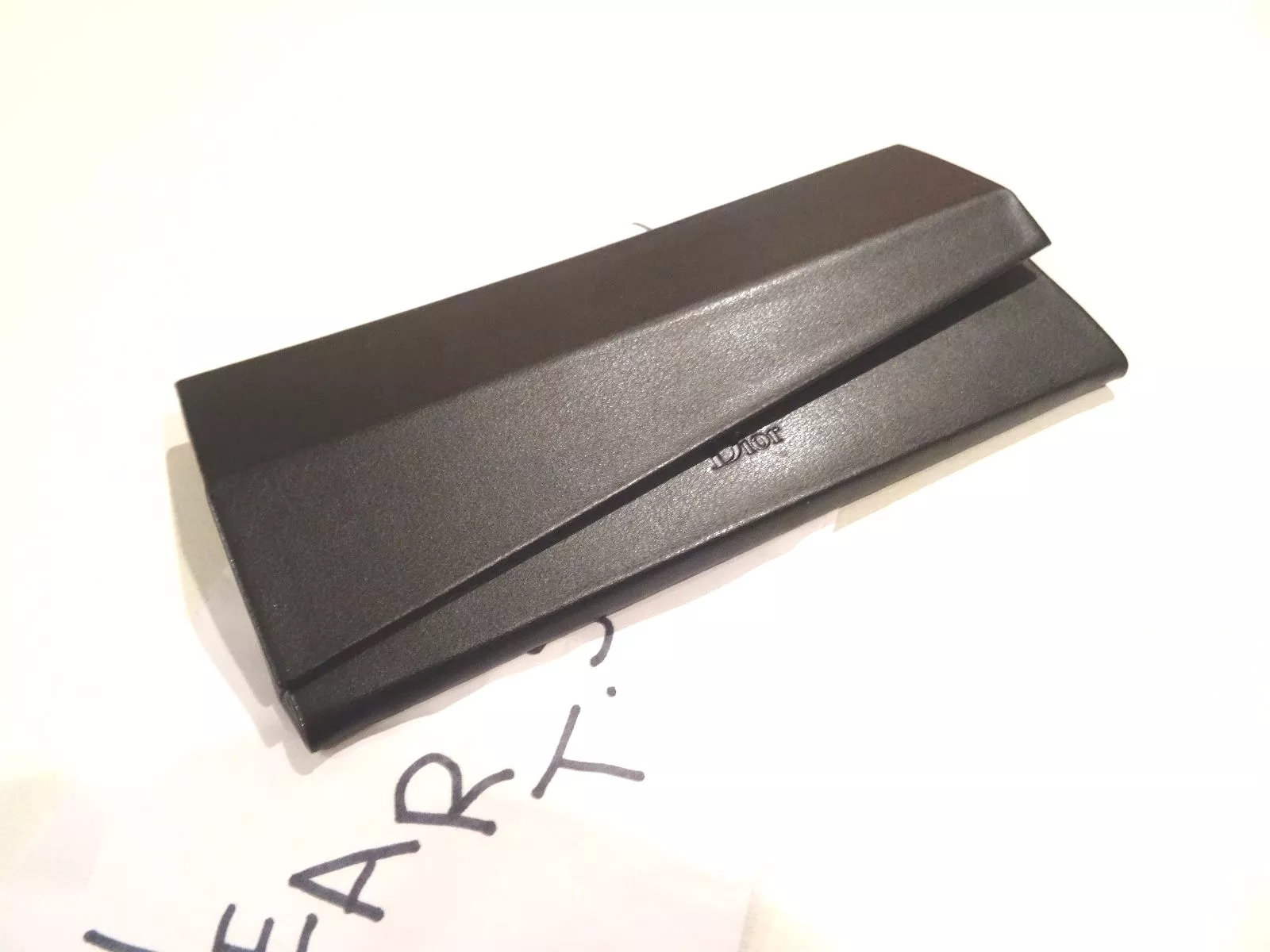 Étui portefeuille lunettes de soleil iPhone Christian Dior cuir noir 100% AUTHENTIQUE NEUF 